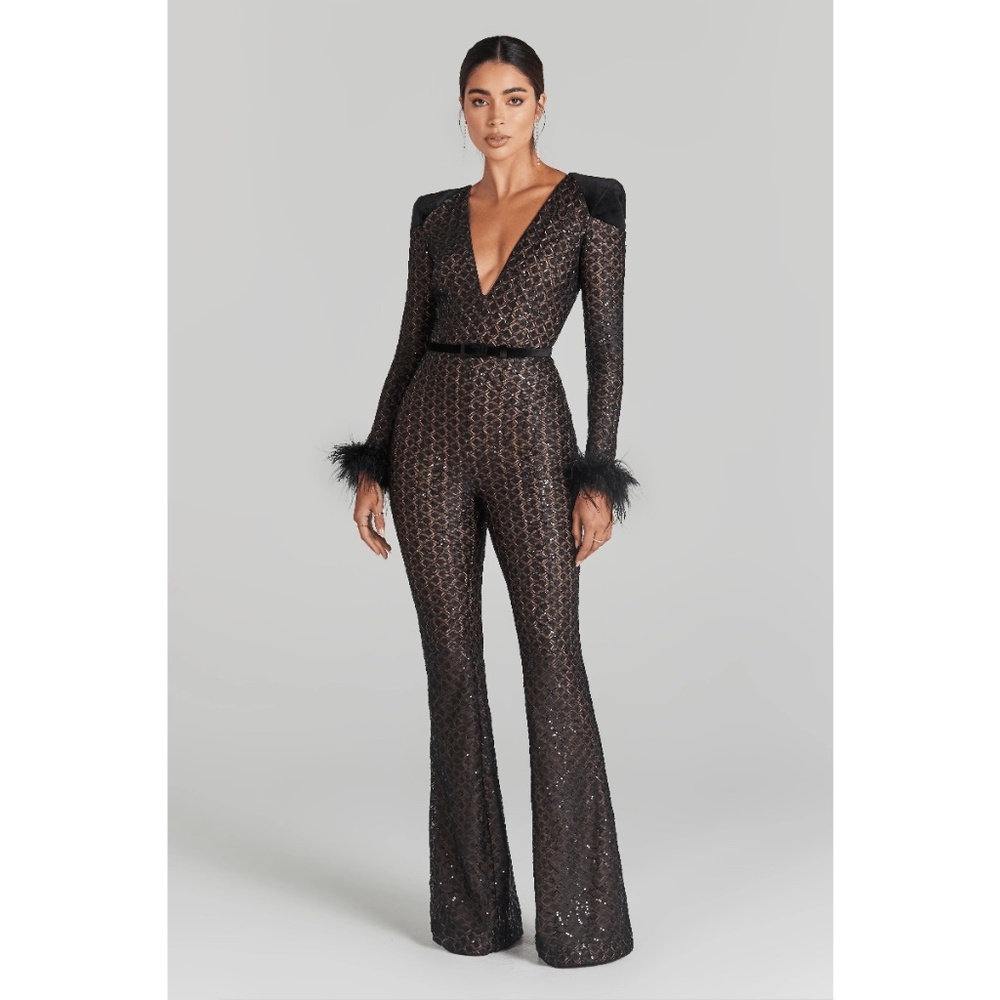 Nadine Merabi Rachel Black Jumpsuit size XS